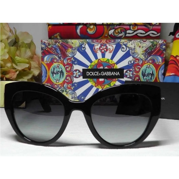 Dolce&Gabbana Cat Eye Horse Emblem Sunglasses Colorful Arms Handmade Areas NWT - Picture 5 of 16